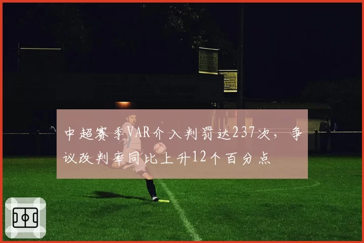中超赛季VAR介入判罚达237次,争议改判率同比上升12个百分点